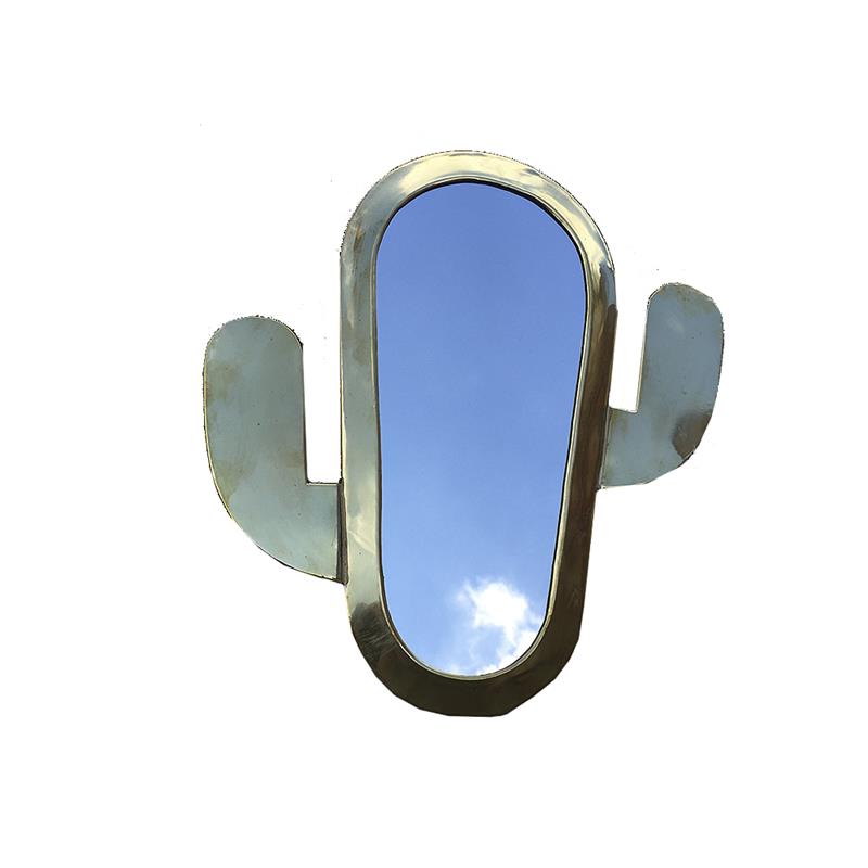Specchio marocchino in ottone Cactus